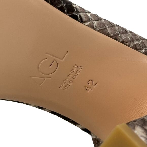 AGL Attilio Giusti Leombruni Snakeskin Print Ankle Strap Sandal 42 Brown Womens - Picture 9 of 12